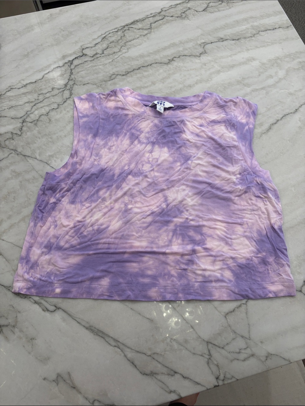 JoyLab Lavender Tie-Dye Cropped Tank SZ S